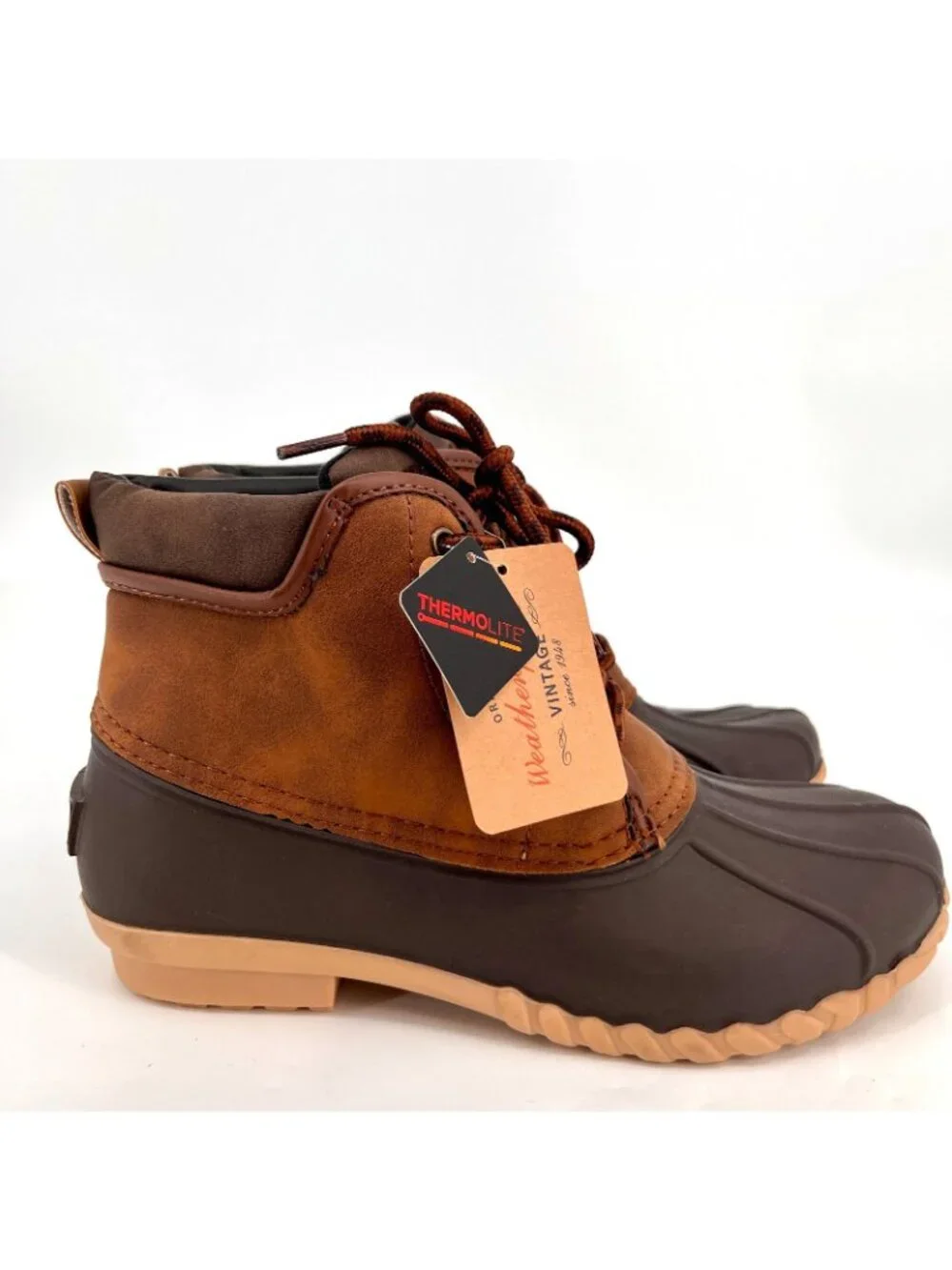 Weatherproof Vintage Men's Aidan Duck Boots Size 8 Tan New In Box